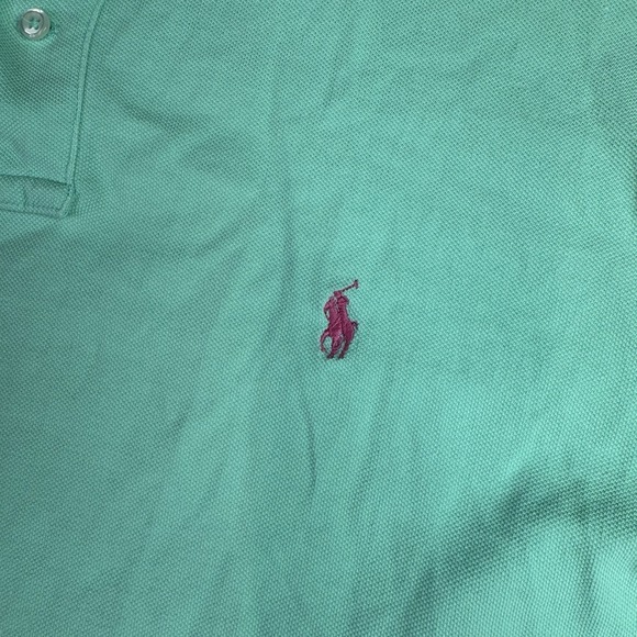 Polo Ralph Lauren Classic Fit Teal Mint Green 100% Cotton Pink Pony XXL (Read) - Picture 3 of 10